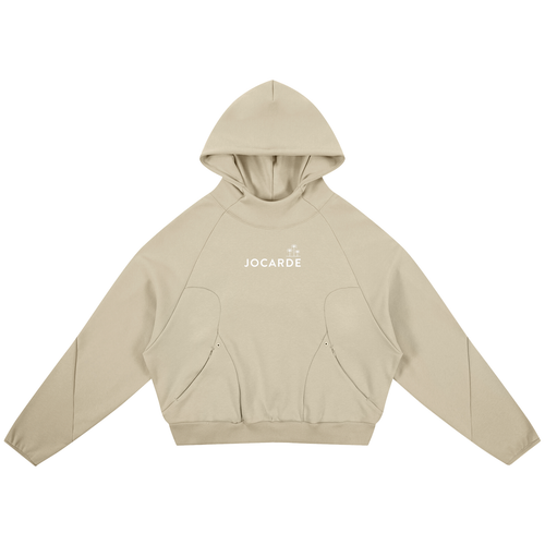 Apricot hoodie with 'JOCARDE' logo on a white background