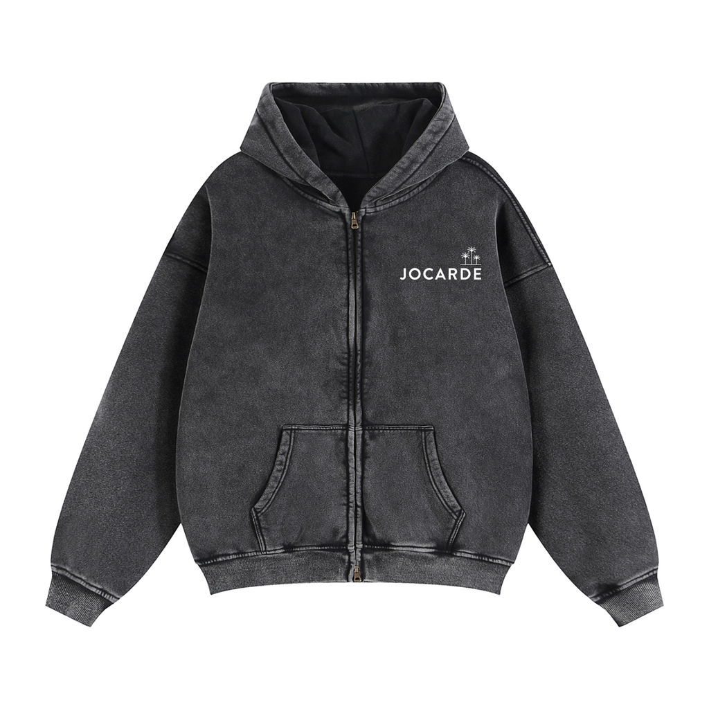 Black hoodie with 'JOCARDE' logo on a white background