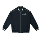 Nvy Blue jacket with white piping and 'JOCARDE' branding on a white background