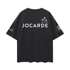 Black t-shirt with 'JOCARDE' branding on a white background