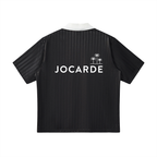 Black shirt with 'JOCARDE' logo on the back against a white background