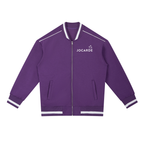 Purple jacket with white accents and 'JOCARDE' branding on a white background