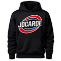 Black hoodie with 'JOCARDE' logo on a white background