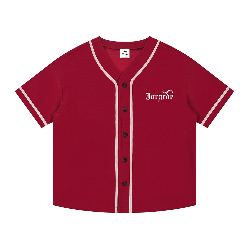 jocarde,baseball jersey,red and white,comfort,sports jersey,going fast,troubadour