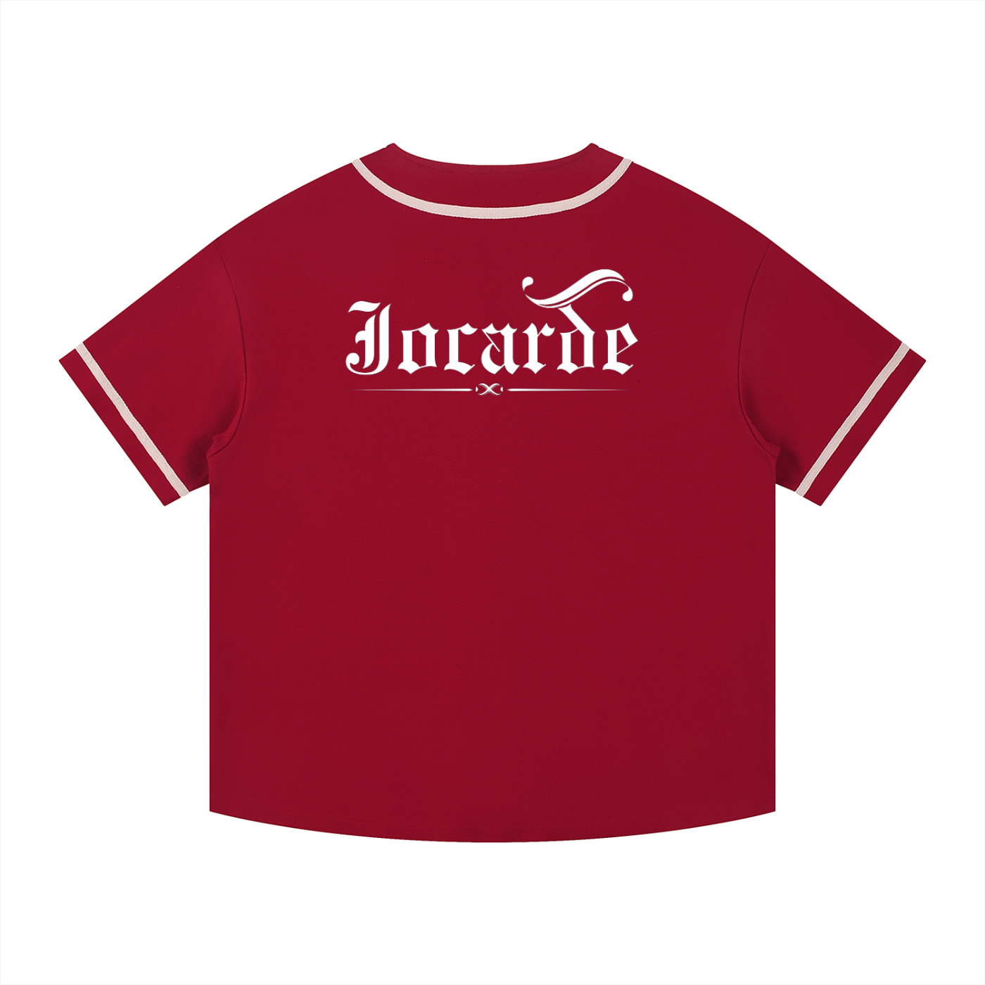 jocarde,baseball jersey,red and white,comfort,sports jersey,going fast,troubadour